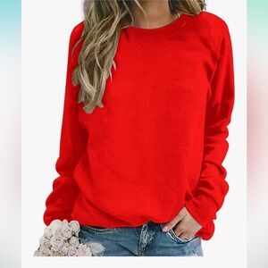 Red Sweatshirt for Women, Crewneck Fall Winter
Fashion Outfits Tops for Women